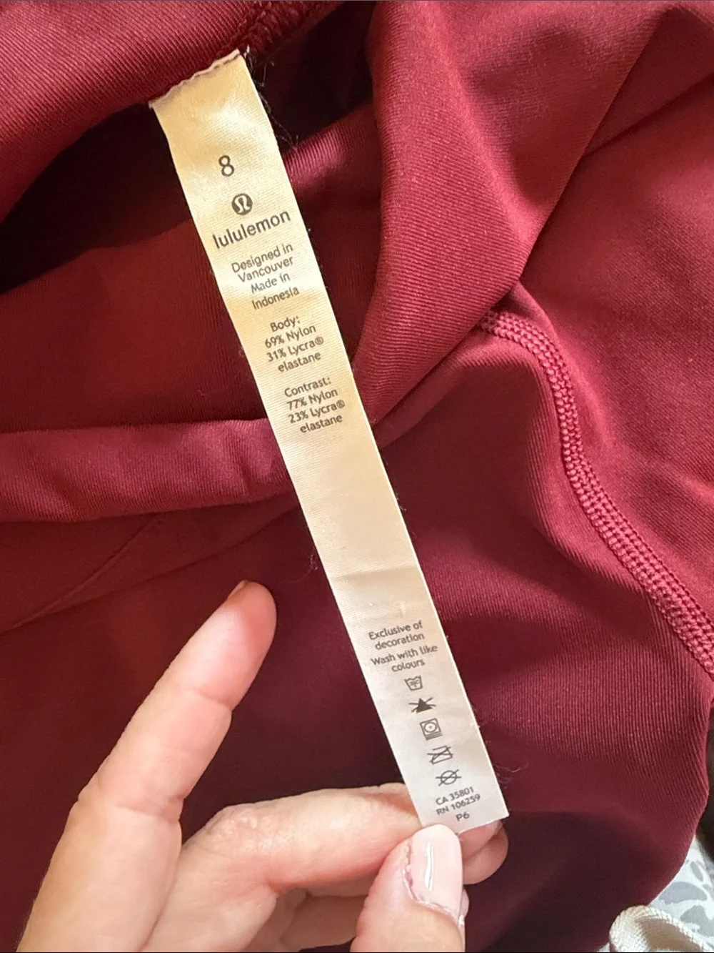 Lululemon Take a Hint- maroon sports bra and leggings set
